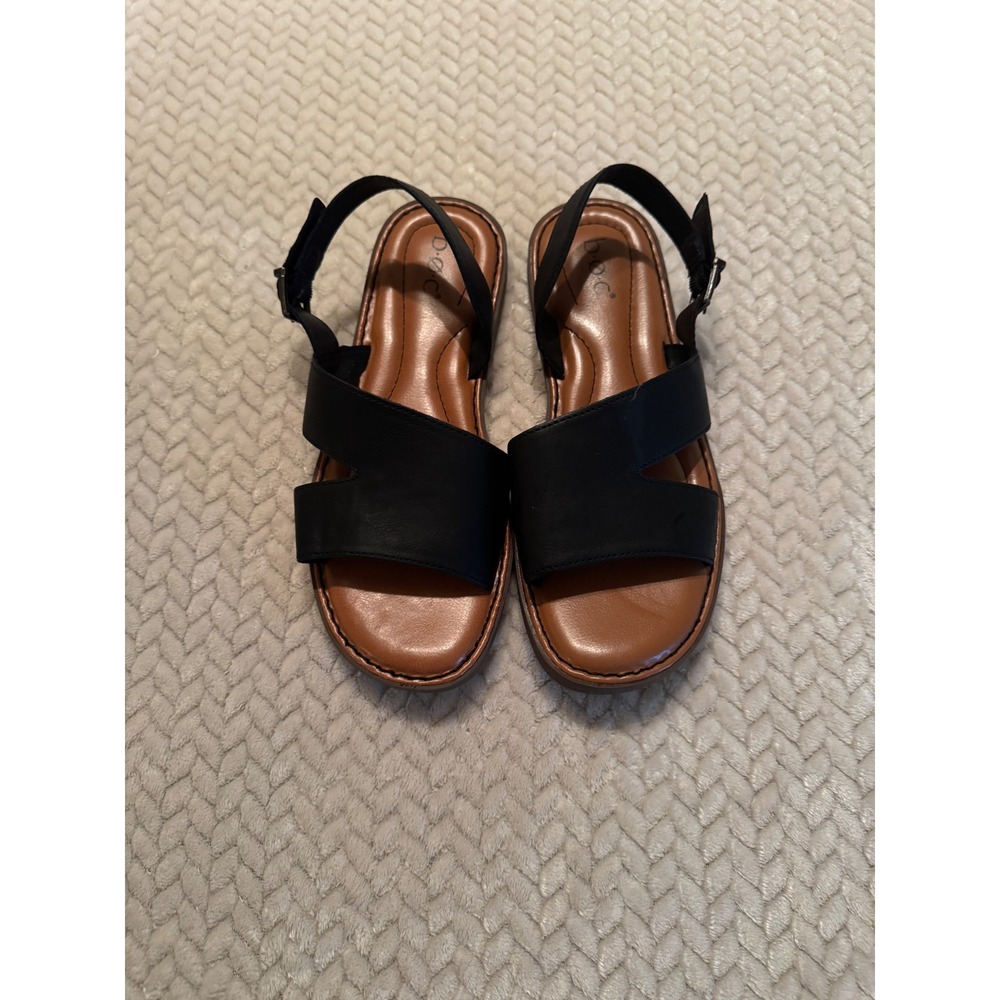b.o.c. Born Concept Womens Black Tan Slingback Sandals BC0036300 Size 7M
